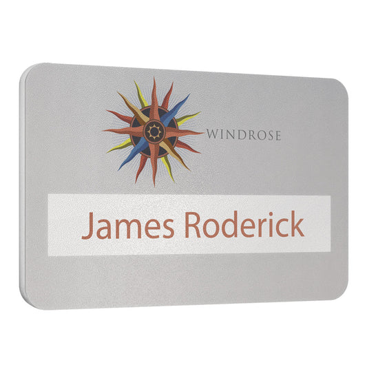 Matt Finish Reusable Name Window Badges  Black and White London