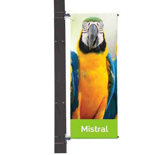 Printed Lampost or Wall External Mistral Banner Display  Black and White London
