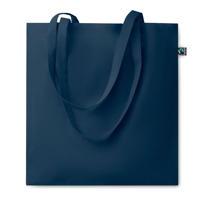 5oz Coloured Fairtrade Cotton Tote Bag In Navy Blue Fairtrade & Organic Tote Bags Black and White London