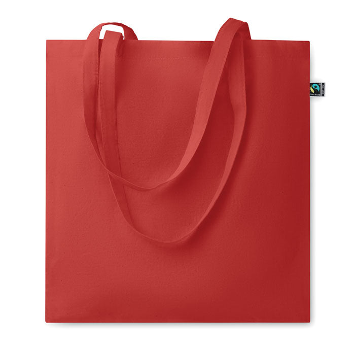 5oz Coloured Fairtrade Cotton Tote Bag in Red Fairtrade & Organic Tote Bags Black and White London