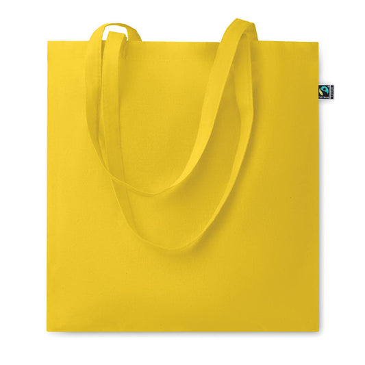 5oz Coloured Fairtrade Cotton Tote Bag in Yellow Fairtrade & Organic Tote Bags Black and White London
