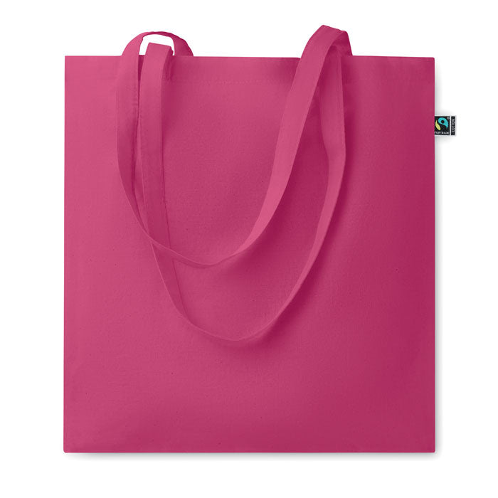 5oz Coloured Fairtrade Cotton Tote Bag in Pink Fairtrade & Organic Tote Bags Black and White London