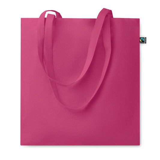 5oz Coloured Fairtrade Cotton Tote Bag in Pink Fairtrade & Organic Tote Bags Black and White London