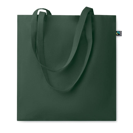 5oz Coloured Fairtrade Cotton Tote Bag in Dark Green Fairtrade & Organic Tote Bags Black and White London