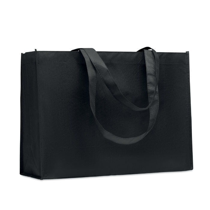 Recycled RPET. Landscape Non-Woven Tote Bag in Black Recycled Tote Bags Black and White London