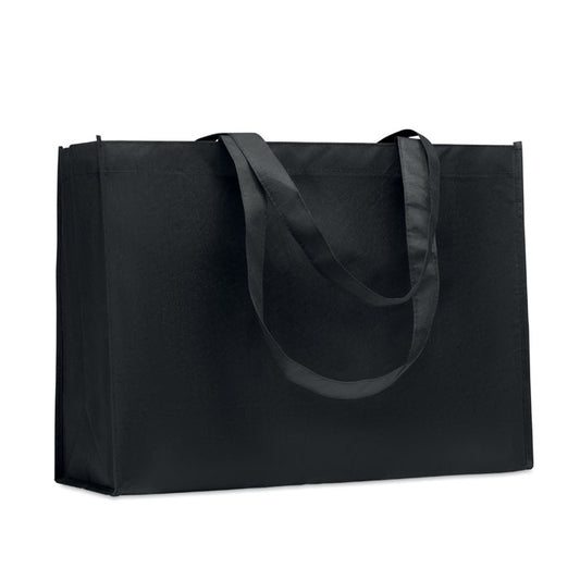 Recycled RPET. Landscape Non-Woven Tote Bag in Black Recycled Tote Bags Black and White London