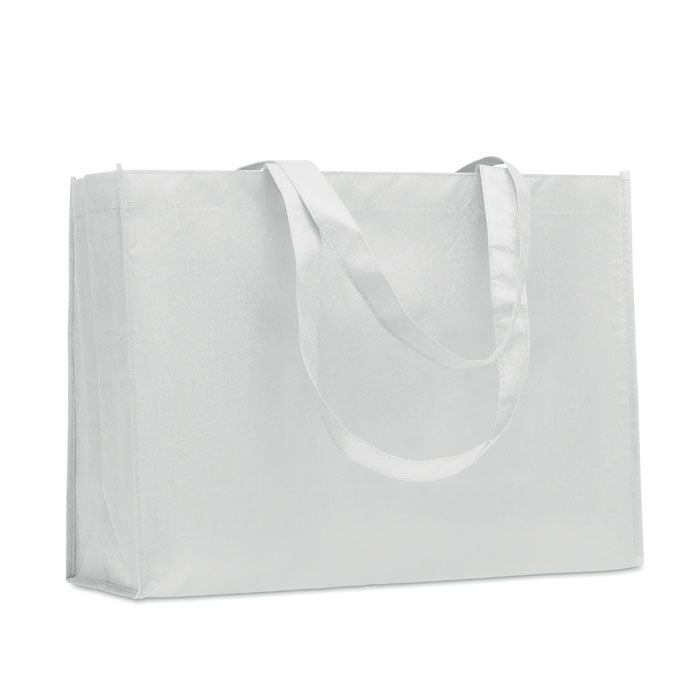 Recycled RPET. Landscape Non-Woven Tote Bag in White Recycled Tote Bags Black and White London