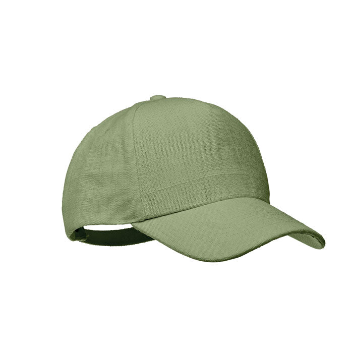 Hemp Baseball Cap in Khaki Green Hats & Caps Black and White London