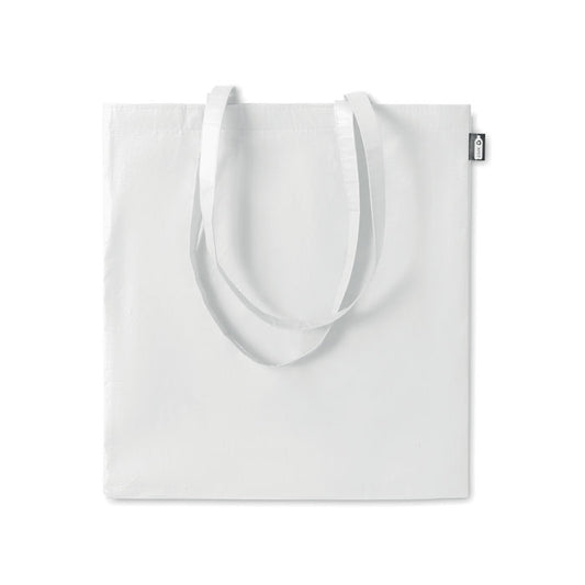 Non-Woven RPET Recycled Tote Bag in White Recycled Tote Bags Black and White London