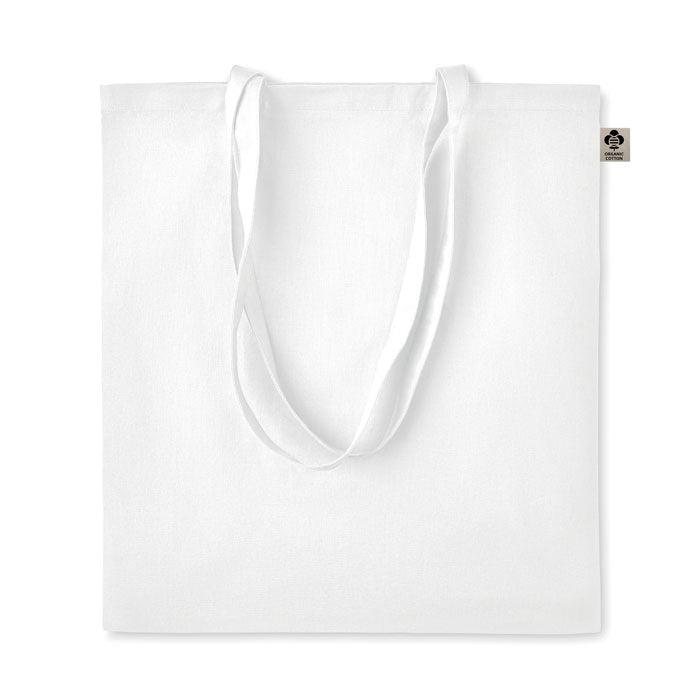 5oz Coloured Organic Cotton Tote Bag in White Fairtrade & Organic Cotton Tote Bags Black and White London