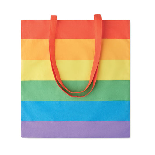 6.5oz Pride Rainbow Cotton Tote Bag Cotton & Jute Bags Black and White London