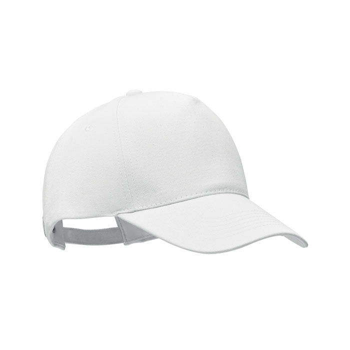 Organic Cotton Baseball Cap in White Hats & Caps Black and White London