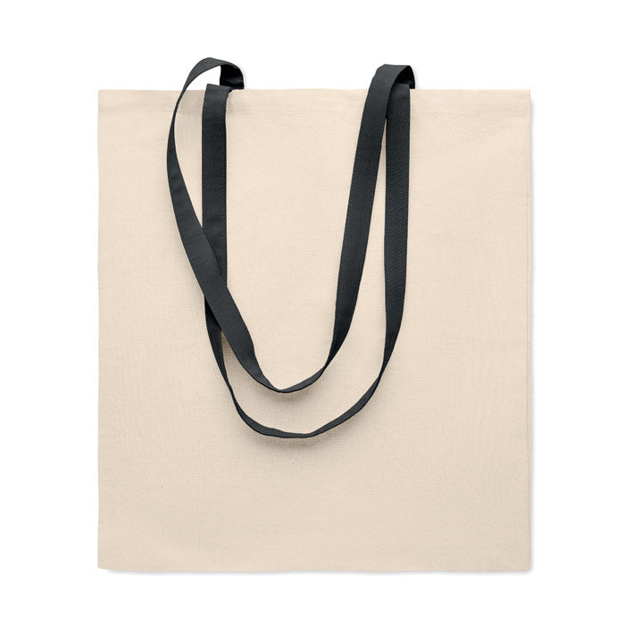 5oz Natural Cotton Tote Bag with Coloured Handles (Various Colours) Cotton & Jute Bags Black and White London