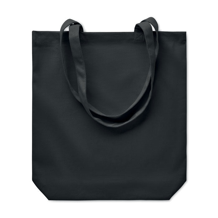 Premium Heavy Cotton Canvas Coloured Tote Bag in Black Cotton & Jute Bags Black and White London