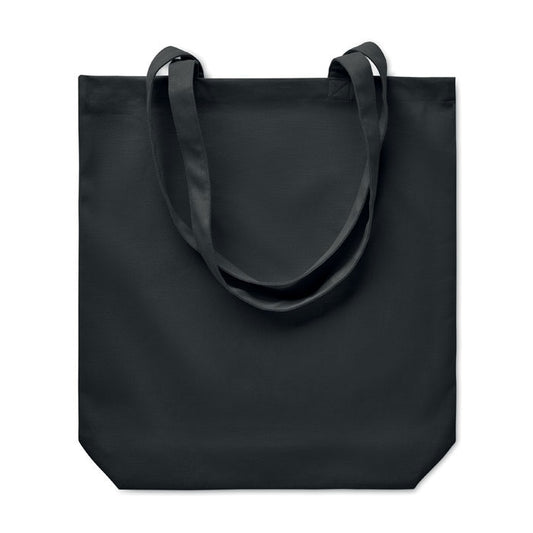 Premium Heavy Cotton Canvas Coloured Tote Bag in Black Cotton & Jute Bags Black and White London