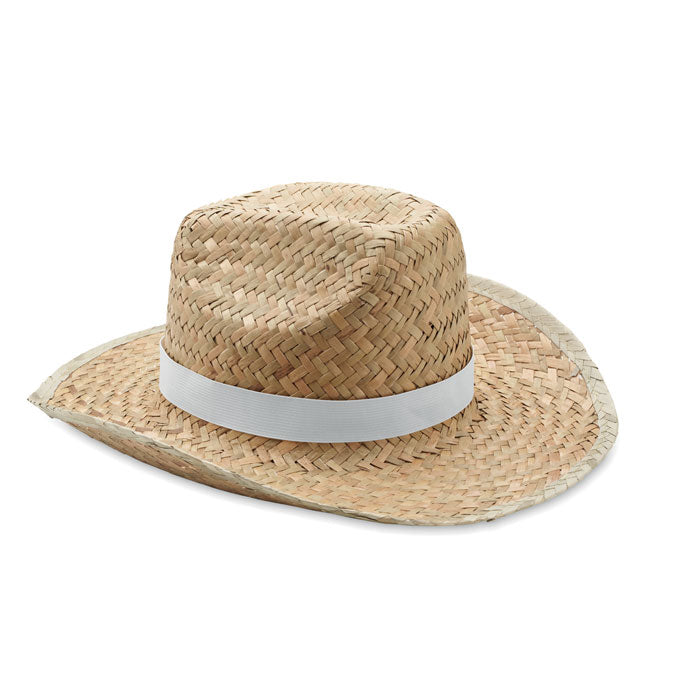 Natural/White Straw Cowboy Hat Hats & Caps Black and White London