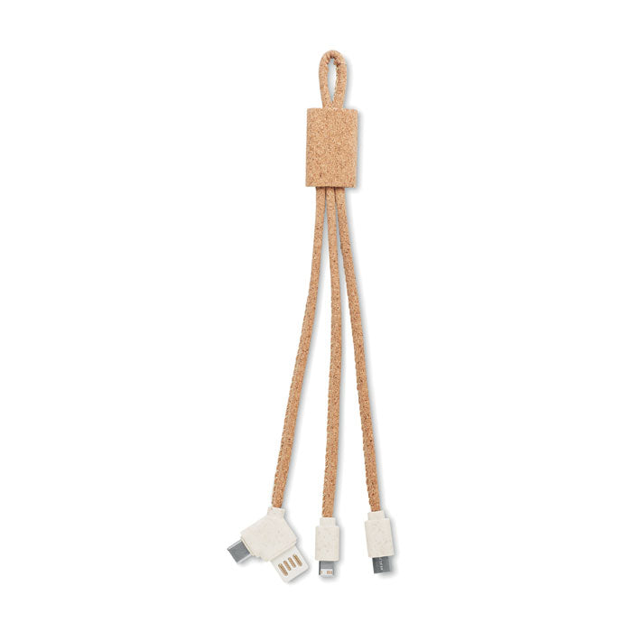 3 In 1 Cork Charging Cable Black and White London