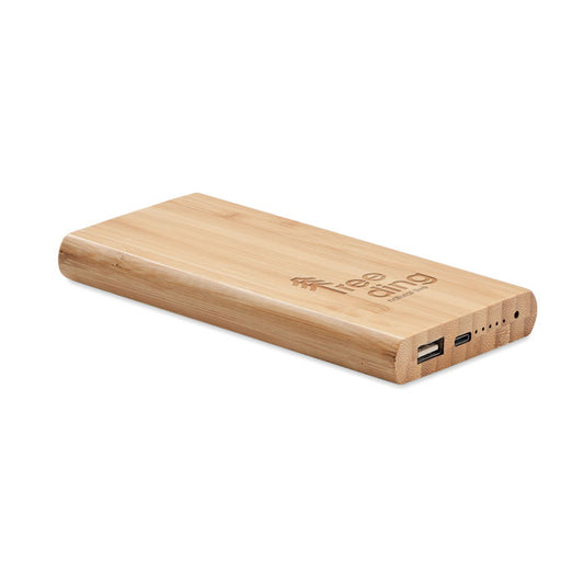Engraved Bamboo Wireless Charging Power Bank Power Banks   