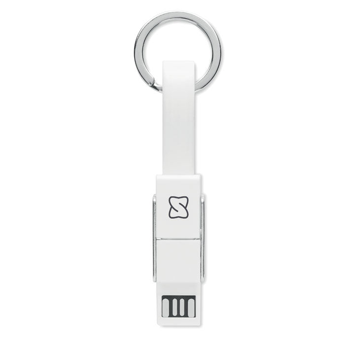 4 In 1 Charging Cable Keyring  Black and White London