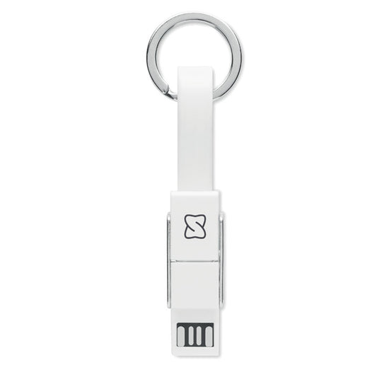 4 In 1 Charging Cable Keyring  Black and White London