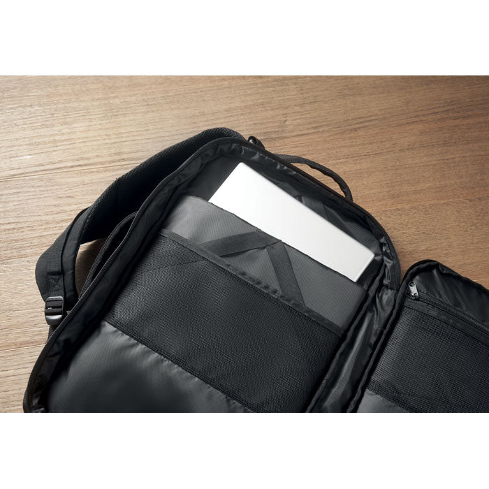 Backpack 600D RPET  Black and White London