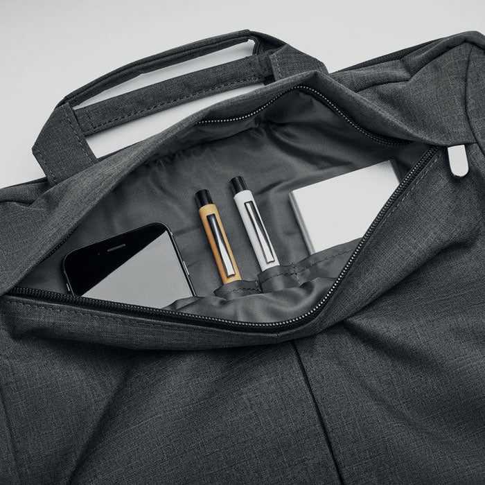 Laptop Bag In 360D Polyester  Black and White London