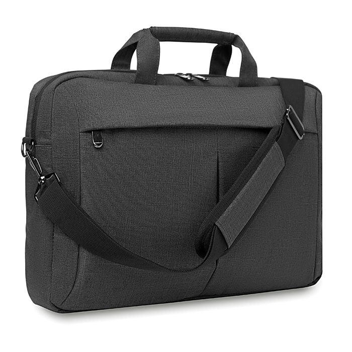 Laptop Bag In 360D Polyester  Black and White London