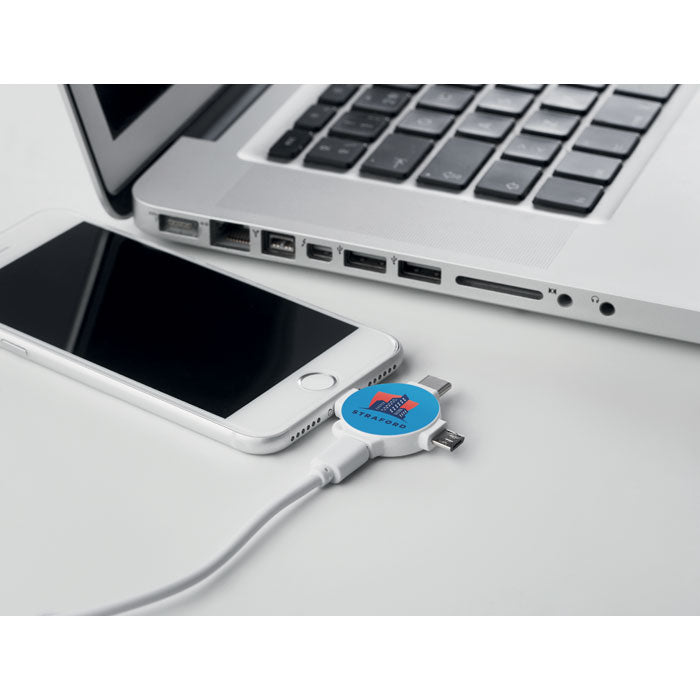 3 In 1 Charging Cable Adapter  Black and White London