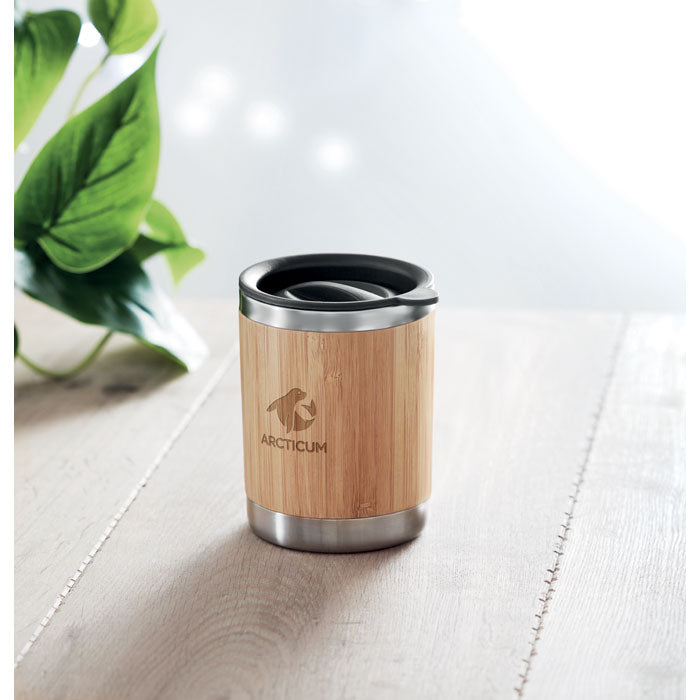 Tumbler In Bamboo Cover 250Ml Black and White London