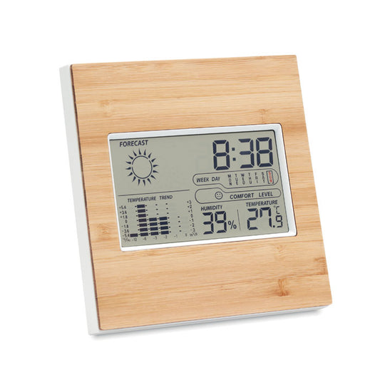 Weather Station Bamboo Front  Black and White London