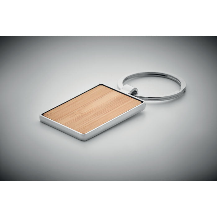 Rectangular Key Ring Bamboo Black and White London