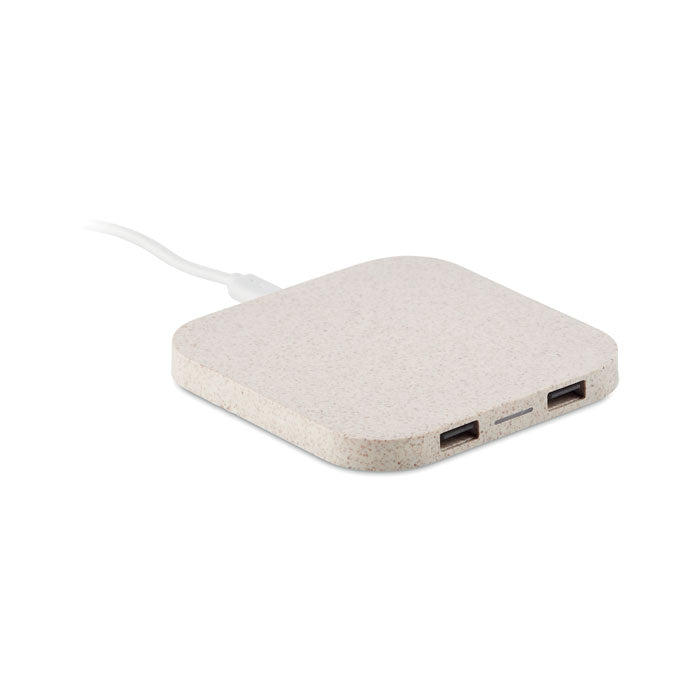 Hub Wireless Charger Made with Wheat Straw Black and White London