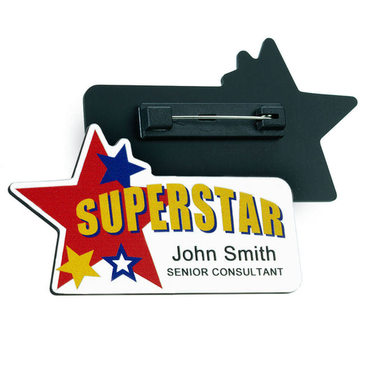 Personalised Plastic Name Badges  Black and White London