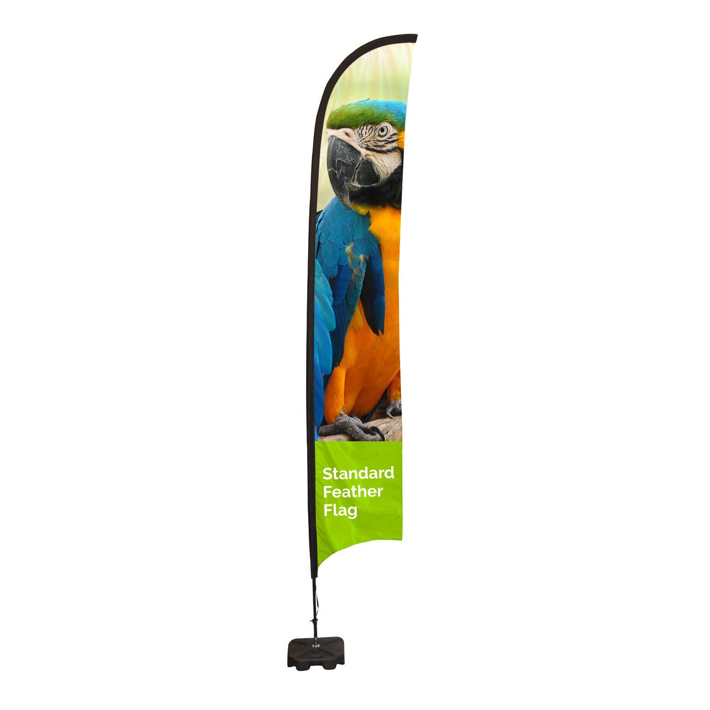 Printed Feather Banner Flag Black and White London