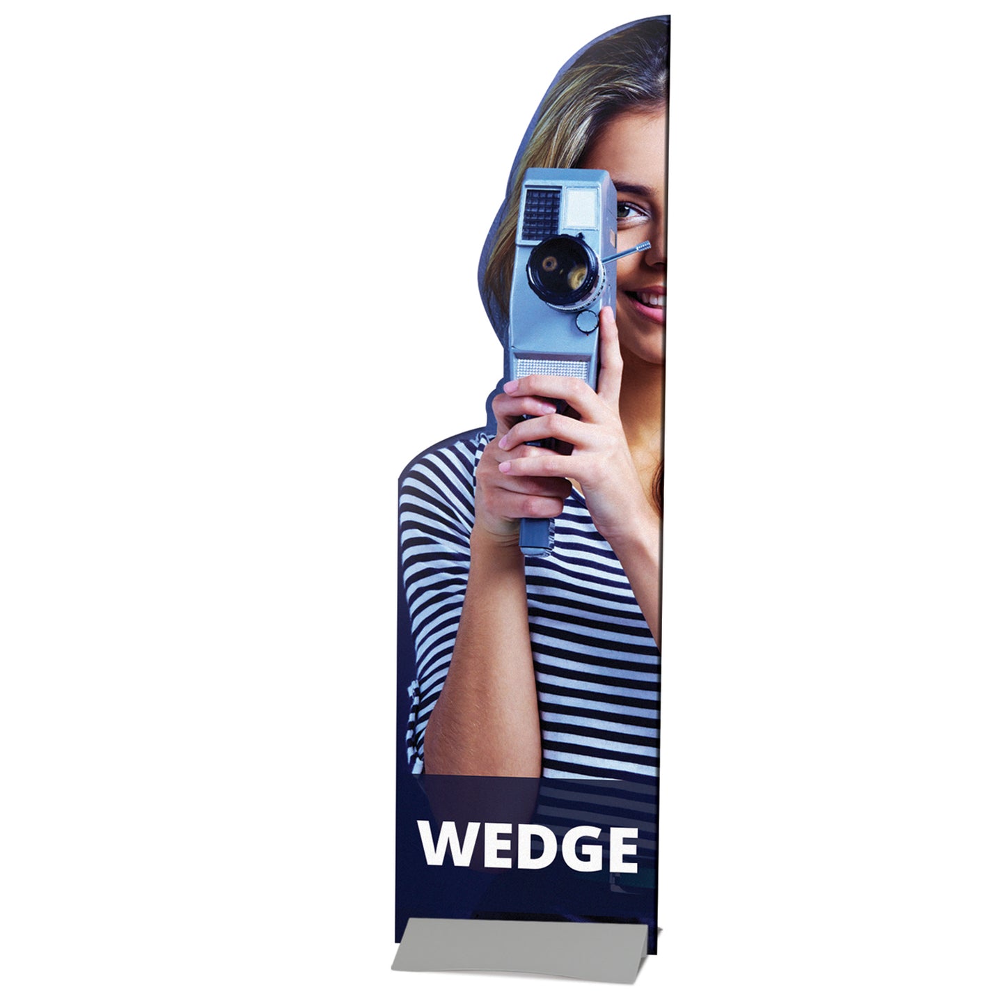 Custom Printed Wedge Display Stand Black and White London
