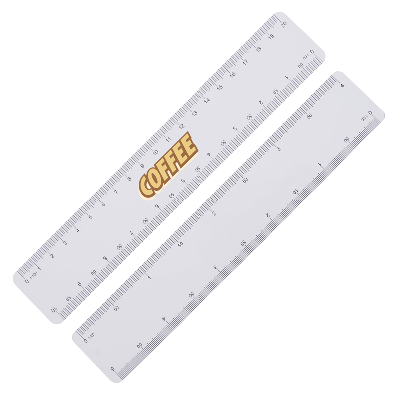 20cm Ultra Thin Scale Ruler Black and White London