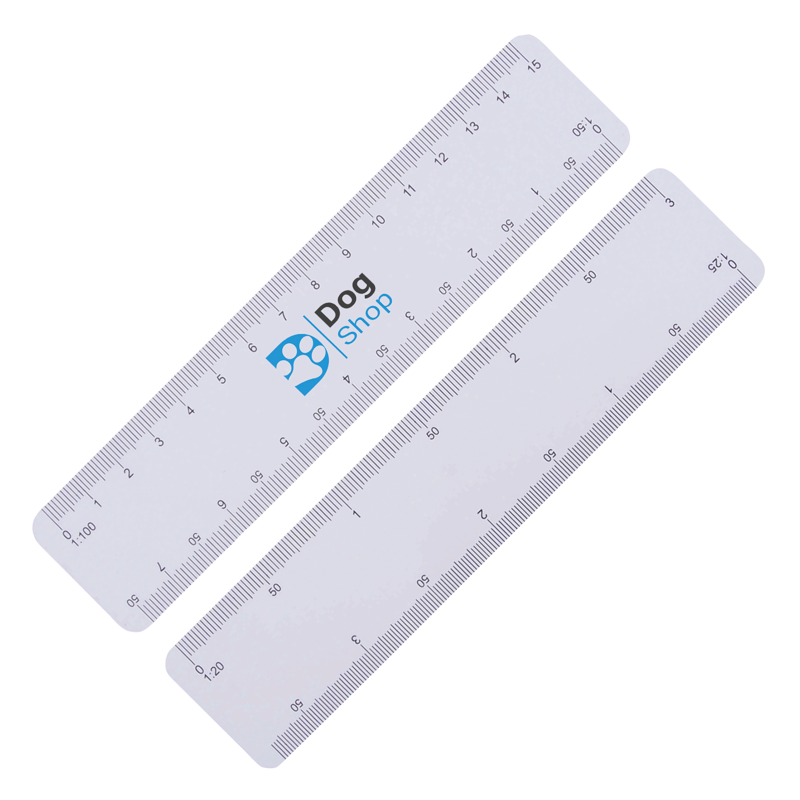 15cm Ultra Thin Scale Ruler Black and White London