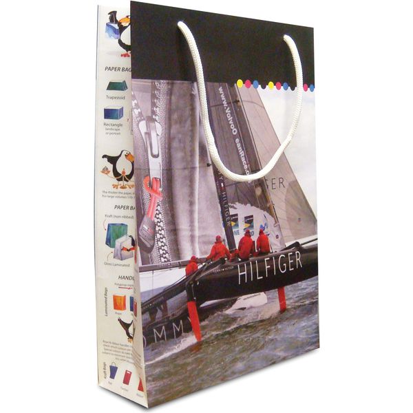 Luxury Rope Handle Paper Bag  Black and White London