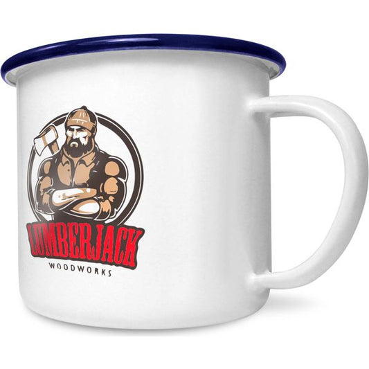 Premium Enamel Colour Mugs 568ml Carbon steel and Enamel Black and White London