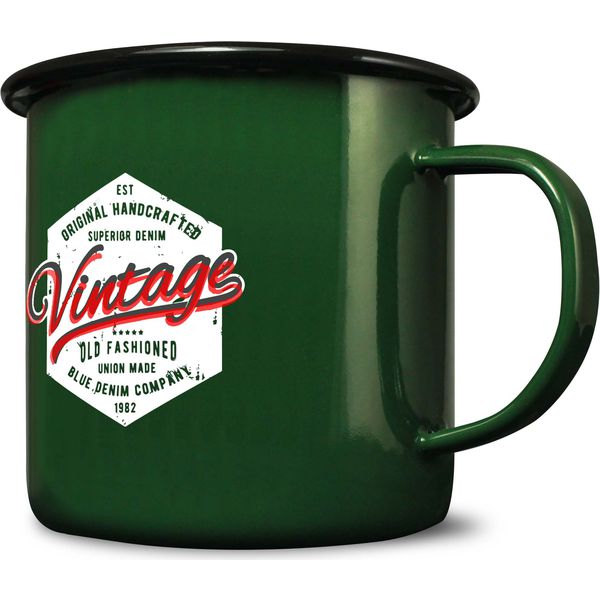 Premium Enamel Colour Mugs 568ml Carbon steel and Enamel Black and White London