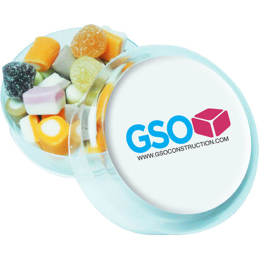 Circle Sweet Pot with Choice of Sweets  Black and White London