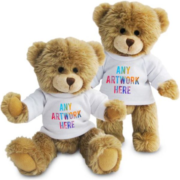 Printed 20cm Charles Jointed Bear Black and White London