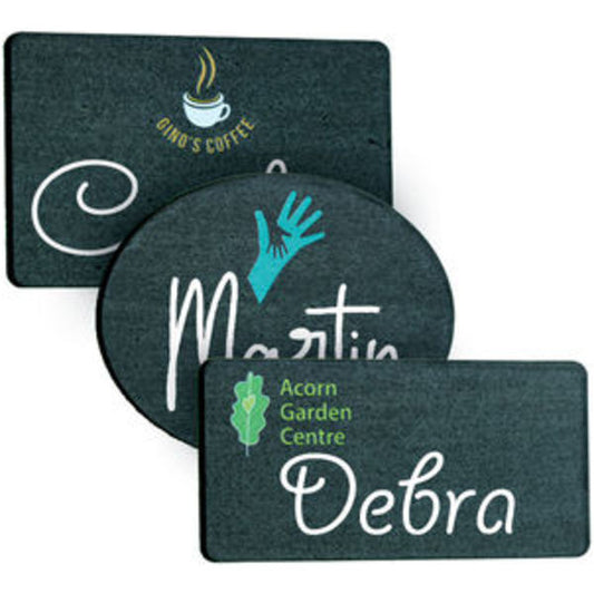 Reusable Bamboo Blackboard Name Badges Badges Black and White London