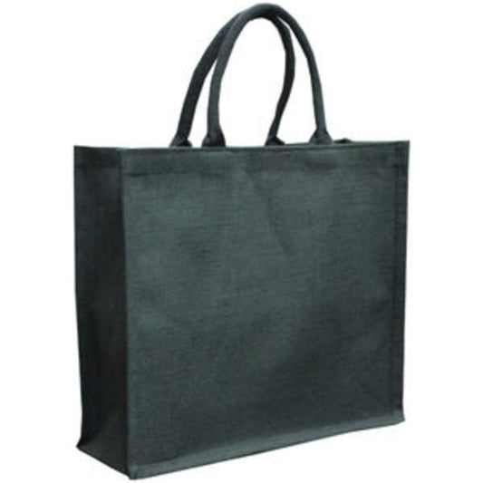 Natural Jute Bag in Grey Cotton & Jute Bags Black and White London