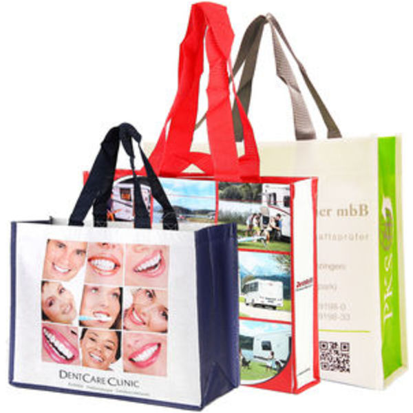 Large Woven Shopping Bag For Life with a Gusset Bespoke Tote Bags Black and White London