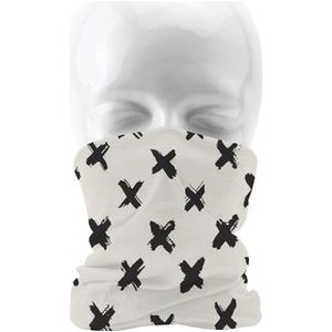 Multi Purpose Face Covering Snood 130gsm Cotton Black and White London