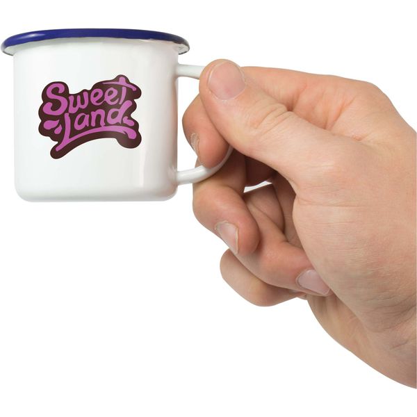 Premium Enamel Espresso Colour Mugs 120ml Carbon steel and Enamel Black and White London