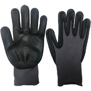 Nylon & Micro Foam Nitrile Safety Work Gloves  Black and White London