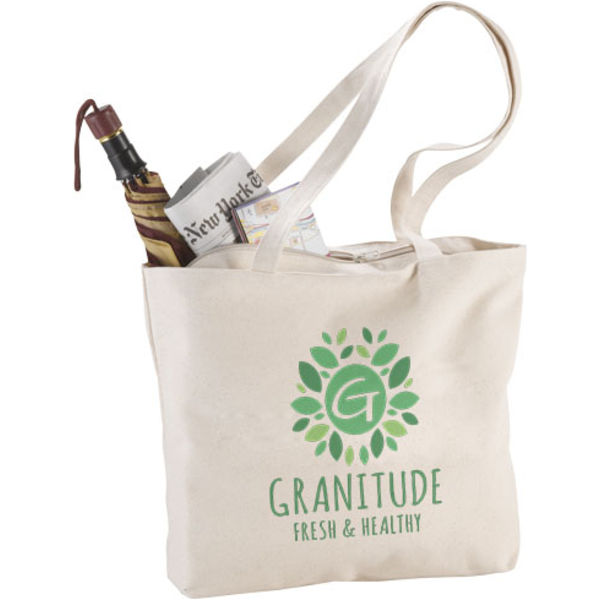 Ningbo Zipped Heavy Cotton Shopper Cotton & Jute Bags Black and White London