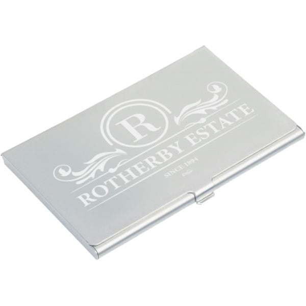 Engraved Aluminium Business Card Holder Black and White London